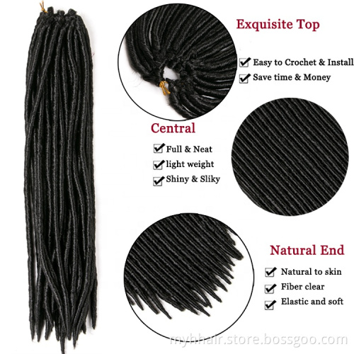 Pure Color 18 Inch Braids Straight Locs 24 Strands/Piece Crochet Braids Hair Extension Synthetic Hair Dreadlocks Braids